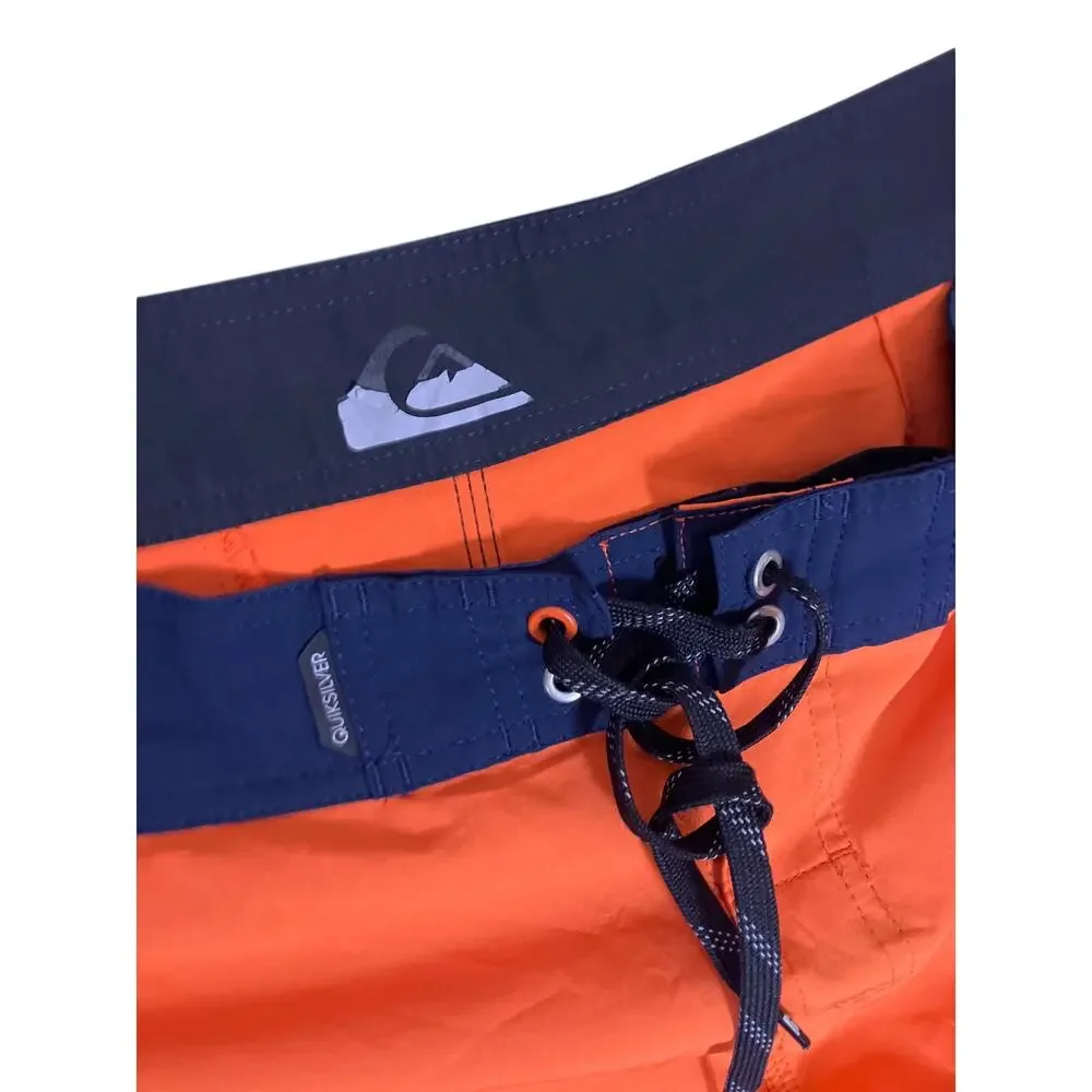 Y2K Quiksilver Orange & Navy Swim Trunks Board Shorts Men’s 35” Waist - Picture 3 of 6